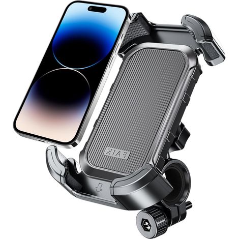 Support Téléphone Vélo et Moto Universel 360° Rotation, Anti-Vibration Portable Porte Telephone Vélo Moto Compatible avec 4.7-6.8 Pouces Smartphones et autres Appareils (1/5)
