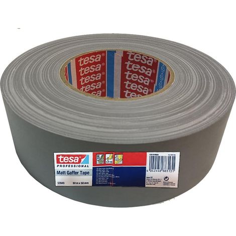 Tesa 53949 Cinta adhesiva de tela plateada 50 m x 50 mm