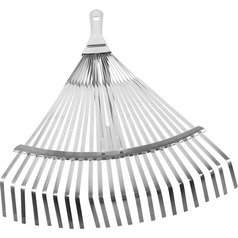 Râteau à Feuilles Extensible en Acier Inoxydable Argenté Léger et Multifonction pour Désherbage et Ameublissement Sol Jardin (1/5)