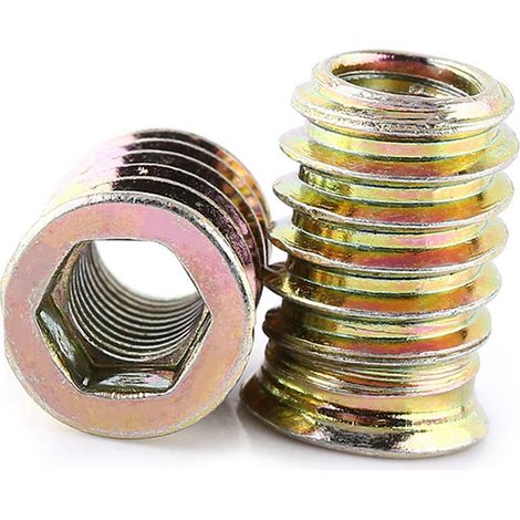 Écrou à douille hexagonale en bois pour meuble, filetage M8 x 20 mm, fixation solide (1/5)