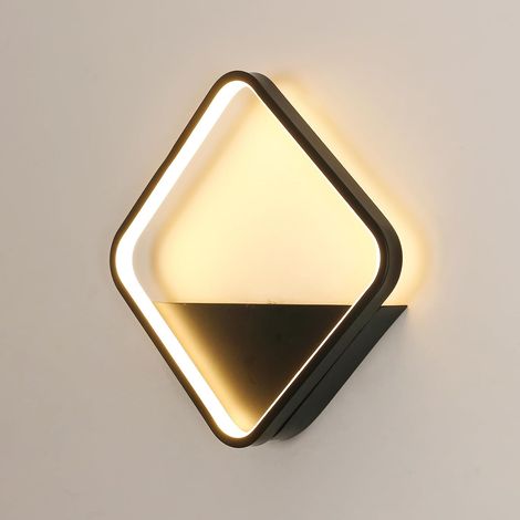 COMELY Applique Mural Carré Noir, 20W Lampe Murale LED Moderne, Luminaire Mural en Acryliquel pour Chambre, Salon, Couloir, Escalier, Hôtel, 3000K Blanc Chaud [Classe énergétique E] (1/5)