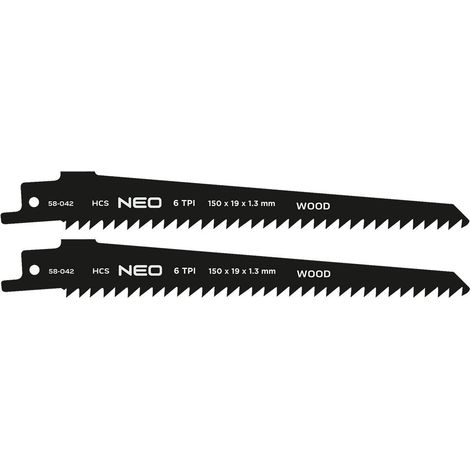 hoja de sierra de calar neo-tools hcs 152 mm 6 tpi 2 piezas