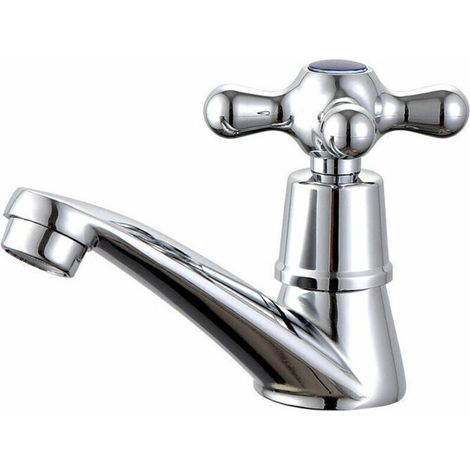 Robinet d'eau Unique Froide Robinet d'eau, Robinet à Froid Simple Chromé Bassin Robinet d'eau, pour Maison Salle Bain WC Lavabo Bassin la Cuisine,Avec Filtre (1/4)