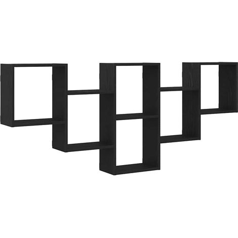 Étagère murale en chêne noir 159 x 18 x 66 cm bois d'ingénierie vidaXL (1/5)