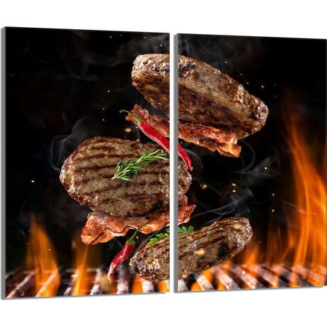 Plaque de protection en verre pour le poêle 2x30x52 Grill (1/5)