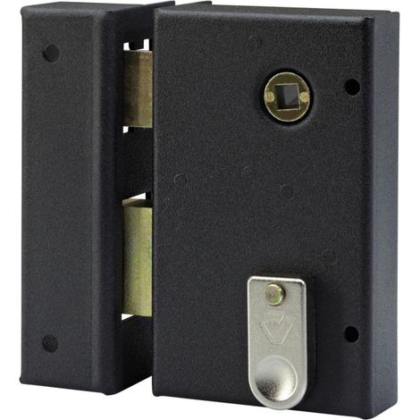 Serrure en Applique Verticale à fouillot Gauche, Porte d'Entrée, Porte intérieure - 67286/SC G - Sûreté à Gorge, Axe à 44 mm, Utilisation avec poignée carré de 7 mm, 2 Clés fournies, Marron (1/5)