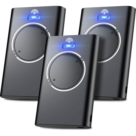 Lot de 3 Telecommande Portail, Telecommande Porte de Garage, Telecommande 868MHz, Compatible avec XT2 868 SLH LR, XT4 868 SLH LR, 2 Canaux Noir (1/4)