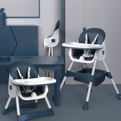 Chaise d'alimentation pour bébé, pliante, réglable, sûre, Portable, confortable, salle à manger pour tout-petits, avec ceinture de sécurité, pour la maison, bleu