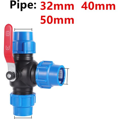 Raccord en T métallique (40 mm) - 1 pièce - Raccord rapide en plastique pour tuyau d'irrigation agricole - Tuyau répartiteur d'eau pour robinet en PVC/PE (1/5)