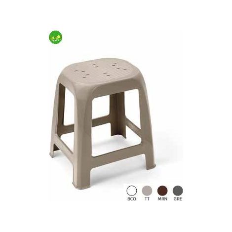 Sgabello loop Veca in plastica altezza 46 cm colore tortora