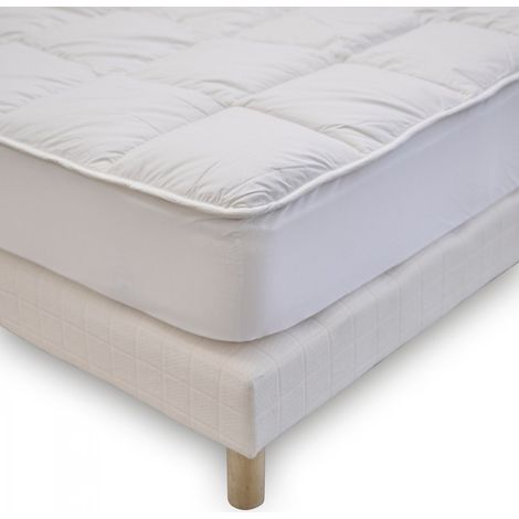 Surmatelas Sentation Duvet - Confort Moelleux - Enveloppe 100% coton - 140x190 cm