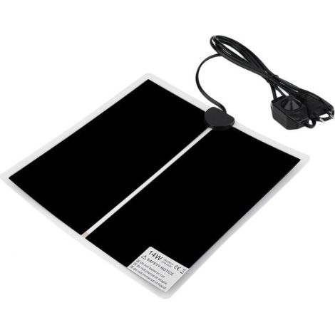 Coussin chauffant pour animal de compagnie reptile à température réglable IR 14 W plug EU 28 x 28cm (1/4)