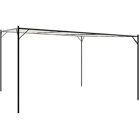 Belvédère blanc 4 x 4 m 180 g/m² tissu et acier - Tonnelle de jardin terrasse ombrage extérieur kiosque réception (1/5)