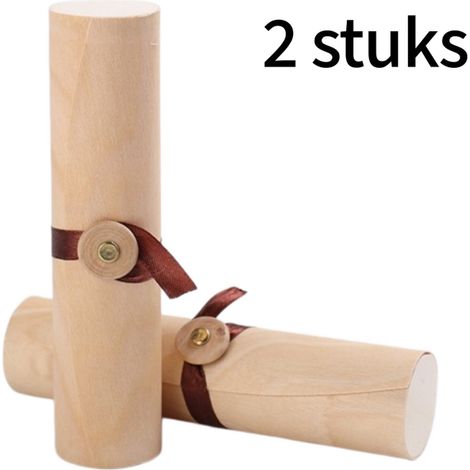Lot de 2 boîtes à thé cylindriques en bois naturel 15 x 3,5 cm hermétiques pour conserver le thé café herbes et autres petits aliments tout en protégeant leur fraîcheur et leurs arômes (1/5)