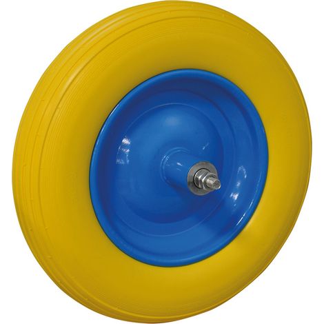 1PZ RUOTA POLIURETANICA PER CARRIOLA INTERNO MM 125 - PERNO CORTO
