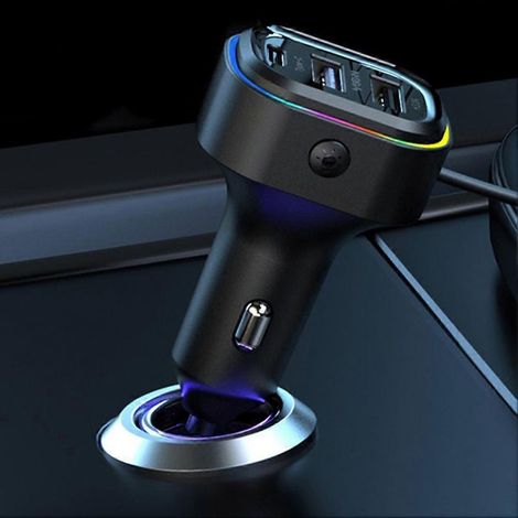 Chargeur de voiture USB multifonctionnel, charge rapide 66W + 15W avec 6 ports de charge pour voitures, camions, fourgonnettes et SUV 12-24V. (1/5)