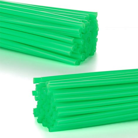 Lot de 72 habillages de rayons, protections décoratives vertes pour jantes de moto cross et trail, gaines de rayons, enveloppes de protection, accessoires moto tout-terrain. (1/5)