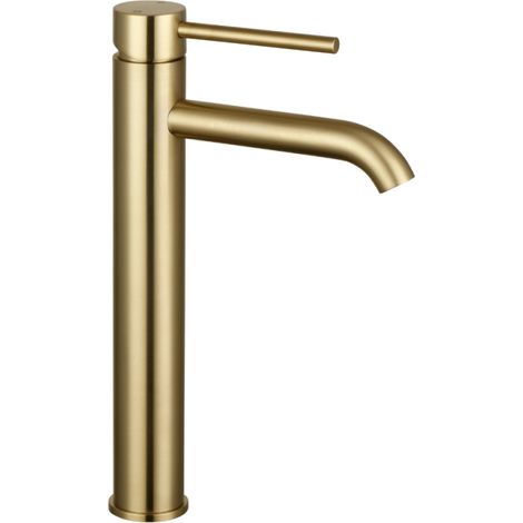 Grifo de lavabo elevado ORTENCE PVD latón cepillado oro