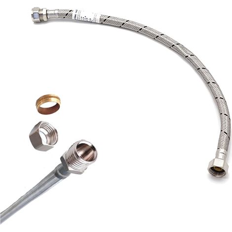 Essentials 15mm x 1/2"" x 30cm Flexible Tap Connector - 9.5mm Bore