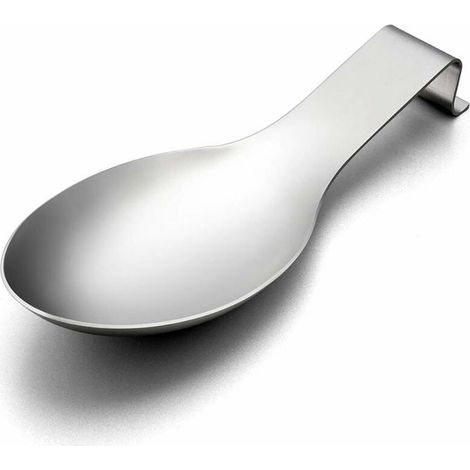 1 pièce repose-cuillère, en acier inoxydable brossé, porte-louche et spatule, finition mate, idéal cuisine française et pâtisserie (1/5)