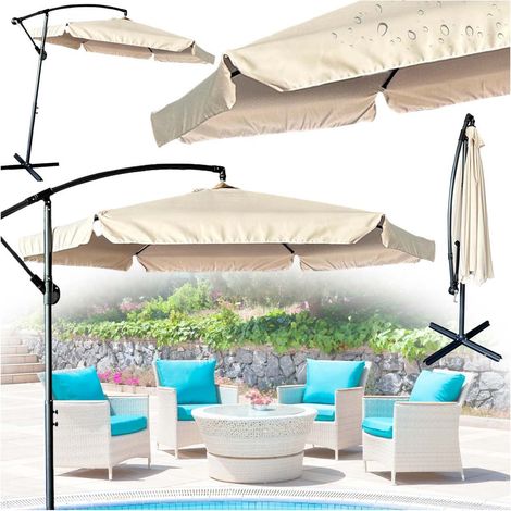 Gartenschirm mit gestell klappbar beige