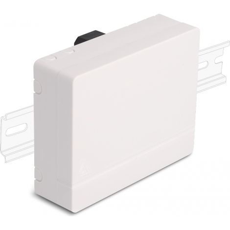 Delock Caja de conexiÃ³n de fibra Ã³ptica para carril DIN 4 x SC Simplex o LC Duplex blanco