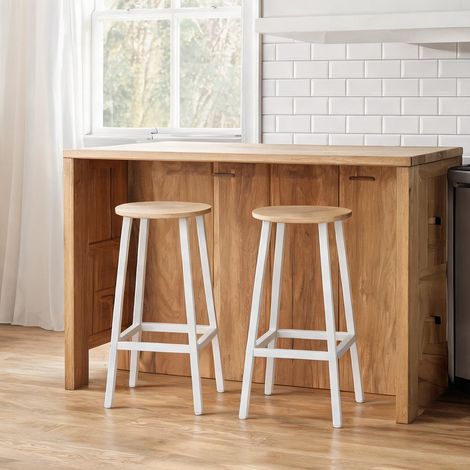Tabouret de bar en melamina de Madera Acero 32,5 x 32,5 x 65 cm (1/5)