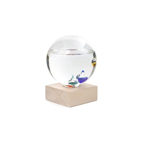 Termómetro galileo kikkerland vidrio madera 12x15,8 cm