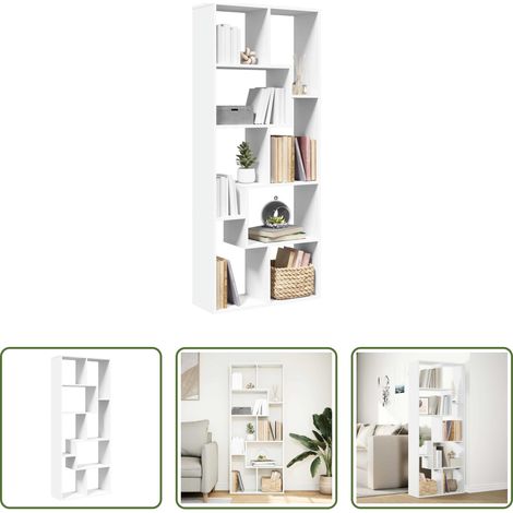 Bücherregal -  Raumteiler-Bücherregal Weiß 67x25x161,5 cm Holzwerkstoff (1/5)