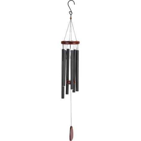 Carillon commémoratif pour chien, en bois et aluminium étanches, cadeau de condoléances pour la perte d'un chien, décoration pour jardin et intérieur, noir, 94 cm (37 pouces). (1/5)
