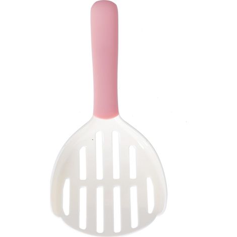 Fournitures de nettoyage pour animaux de compagnie, facile à rincer, résistant aux chutes, pelle à crottes de chat en ABS, ramasseur de crottes, pelle à litière pour chat, blanc et rose (1/5)