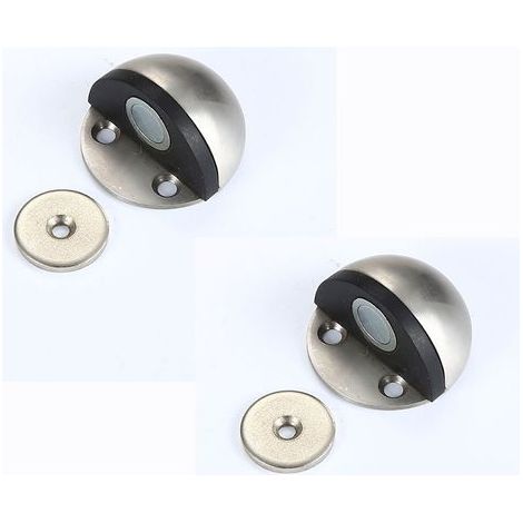 2 Butées Porte Magnétiques Acier Brossé Auto-adhésives (1/5)