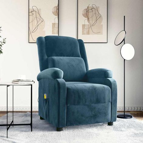 Massagesessel Blau Samt (1/5)