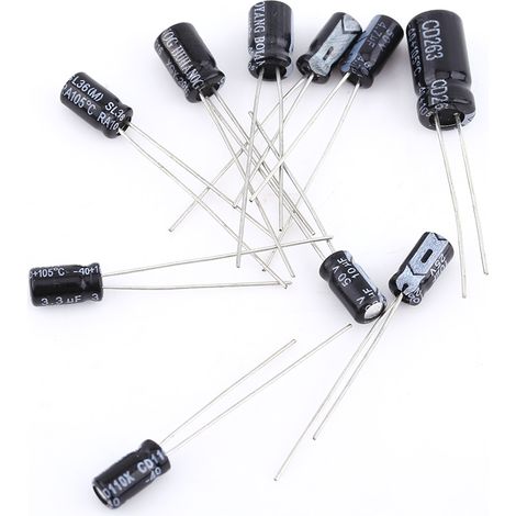 125-teiliges Elektrolytkondensator-Set – 1 µF bis 2200 µF – 25 verschiedene Werte – Sortiment für Reparaturen und Heimwerkerprojekte (1/5)