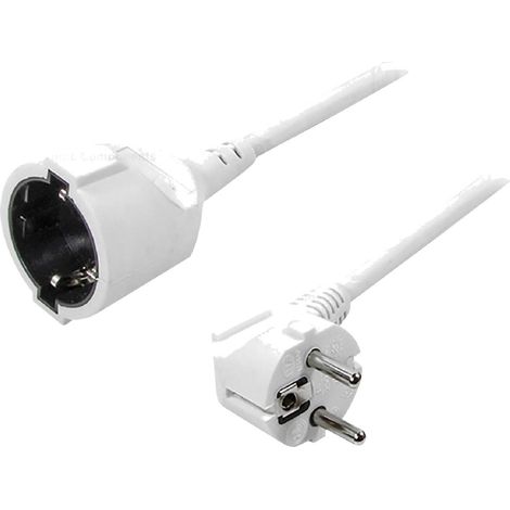 Cable d'extension d'alimentation avec protection enfant blanc IP20 250V - 3m