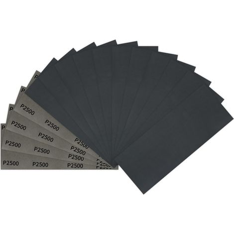 15 pièces Papier de Verre, 2500 Grain Papier Abrasif 9x3,6 pouces Papier Poncage Sec Humide Double Usage pour Bois, Carrosserie, Pierre, Peinture, Métal (1/5)