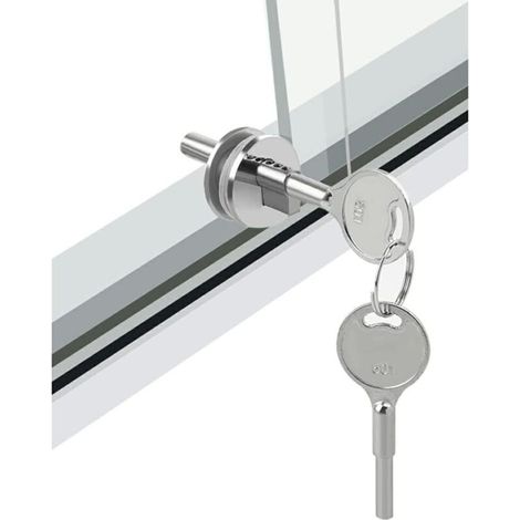 0.12" - 0.23" Glass lock, sliding glass door lock with key, display case lock, suitable for sliding cabinet goods