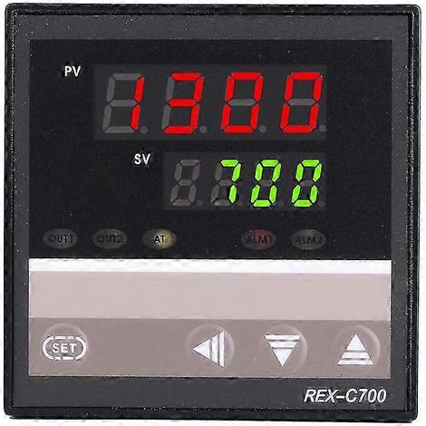 Contrôleur de température pour four RKC REX-C700 (1 pièce, 220 V CA), entrée thermocouple/PT100, sortie relais, dimensions : 72 x 72 mm (1/5)