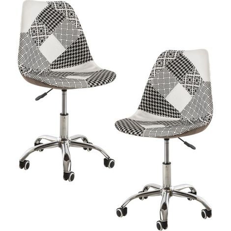 Packs Sillas - Pack 2 Sillas Neo Patchwork - Patchwork blanco y negro (1/5)