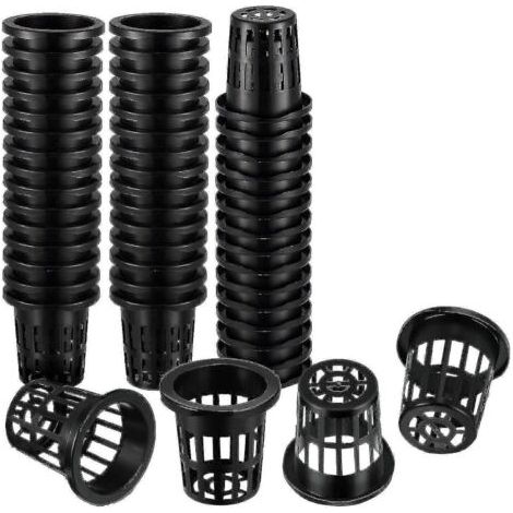 Pair Lot de 100 paniers en maille de 4,5 cm avec fentes et larges bords filtrants pour la culture hydroponique.(BR) (1/4)