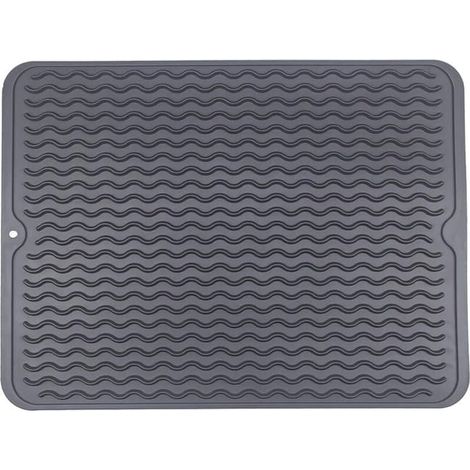 Tapis de Séchage pour La Cuisine, Tapis Egouttoir Vaisselle, Tapis de Séchage en Silicone, Résistant à La Chaleur 40x30cm (1/4)