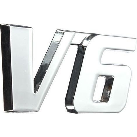 Adesivo 3D fai da te V6, decorazione in metallo cromato per auto
