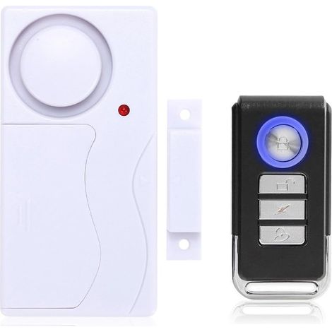 Door and window alarm, wireless anti-theft alarm with remote control for home security, easy to install, 105 dB super loud (includes 1 alarm and 1 remote control)