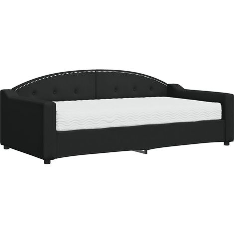 Maison Exclusive - Tagesbett mit Matratze Schwarz 90x190 cm Stoff