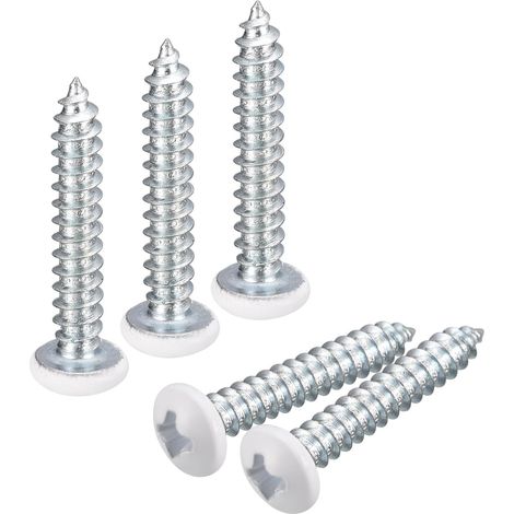 ST4x25mm Blanc Vis Autotaraudeuse, 50pcs Poêle Tête Phillips Bois Vis pour Travail Bois (1/5)