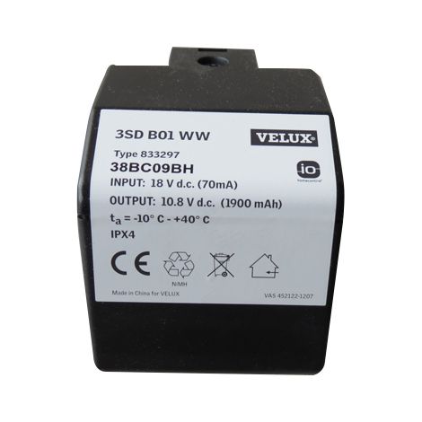Velux – Batterie KSX pour fenêtre solaire – 833297 – Compatible VKI/VES/V21 – Remplacement simple avec tournevis Torx T15