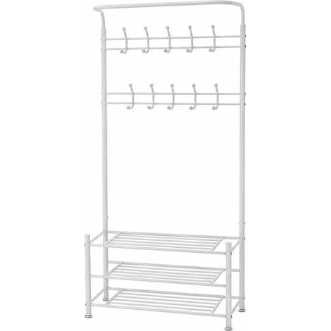 Weißer Metallkleiderständer 65x30x191
