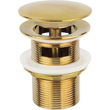 Bouchon de vidange de baignoire autoportante - ZOR® - Doré - Conception escamotable - Diamètre 2,75 pouces (1/4)
