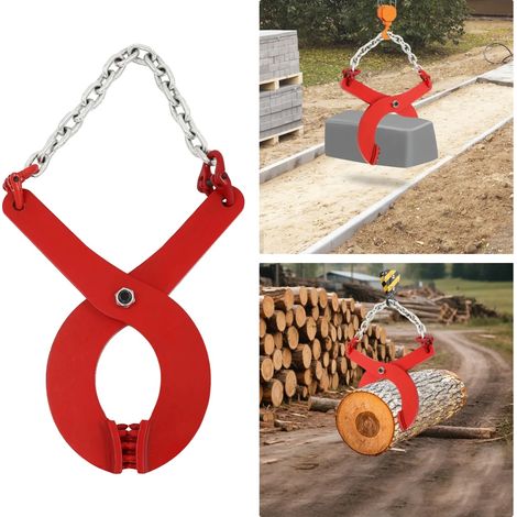 Pinza para palets, capacidad de carga de 2000 kg, apertura de mordaza ajustable, color rojo. (1/5)