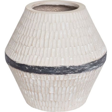 Flower Vase ARUNCUS Ceramic 30 cm Beige